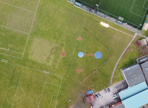 kings college diamond aerial view