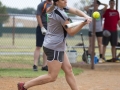 female softball batter