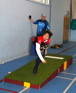 Indoor Pitching Training on our custom built mounds